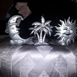 3 Metal Candle Holders